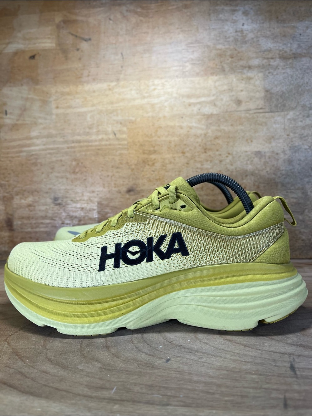 Hoka One One Bondi 8 Womens Size 9.5 Running Shoes Sneakers Golden Lichen - Picture 5 of 13